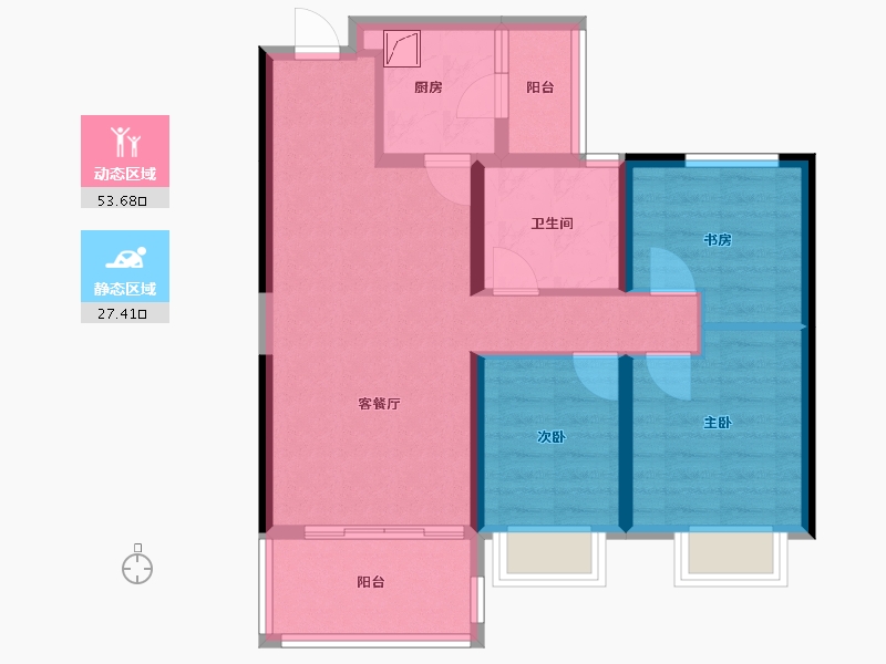 甘肃省-兰州市-恒大未来城-89.00-户型库-动静分区