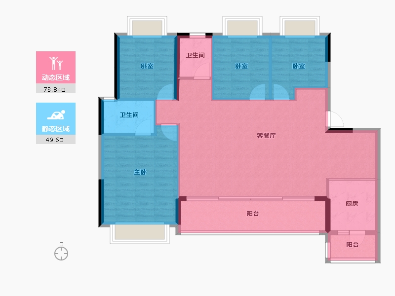 重庆-重庆市-龙湖天曜昱府-113.10-户型库-动静分区