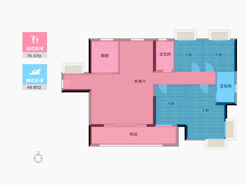 广东省-东莞市-华润置地中心润府-114.40-户型库-动静分区