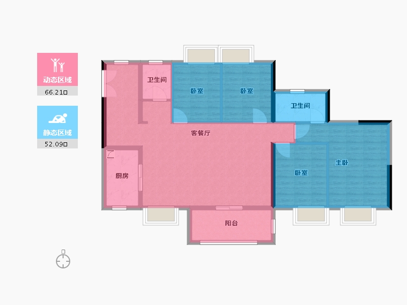 广东省-东莞市-碧海云天海岸城-106.54-户型库-动静分区