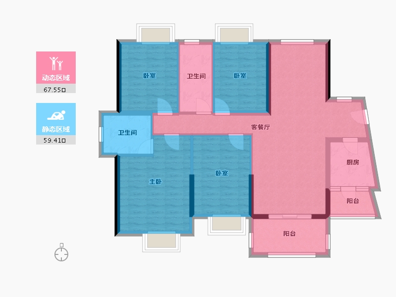 广东省-东莞市-碧海云天海岸城-113.93-户型库-动静分区