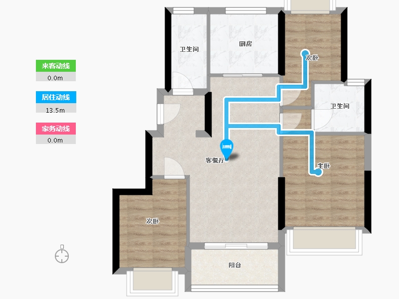 上海-上海市-新华御府-70.00-户型库-动静线