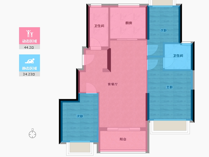 上海-上海市-新华御府-70.00-户型库-动静分区