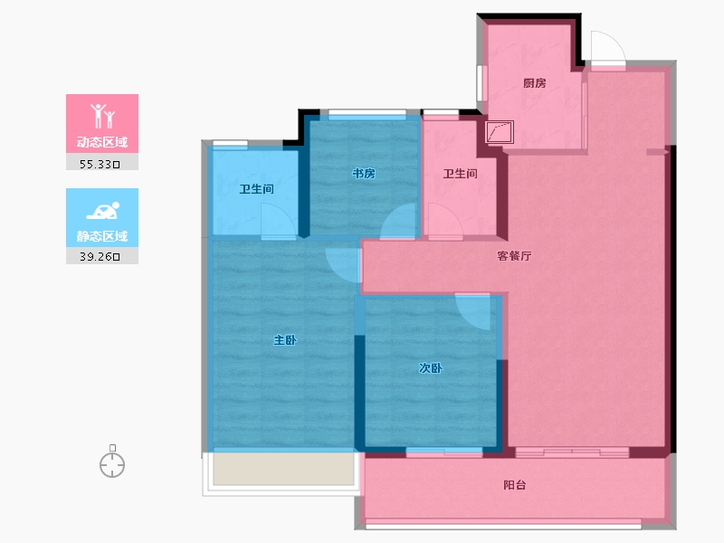 浙江省-温州市-凯迪新城博科园-84.49-户型库-动静分区