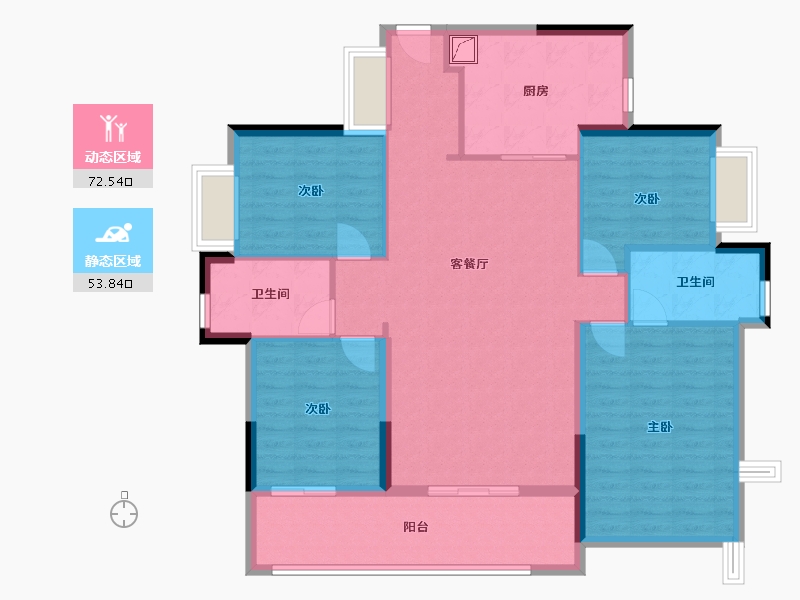 广东省-东莞市-华润置地中心润府-114.38-户型库-动静分区