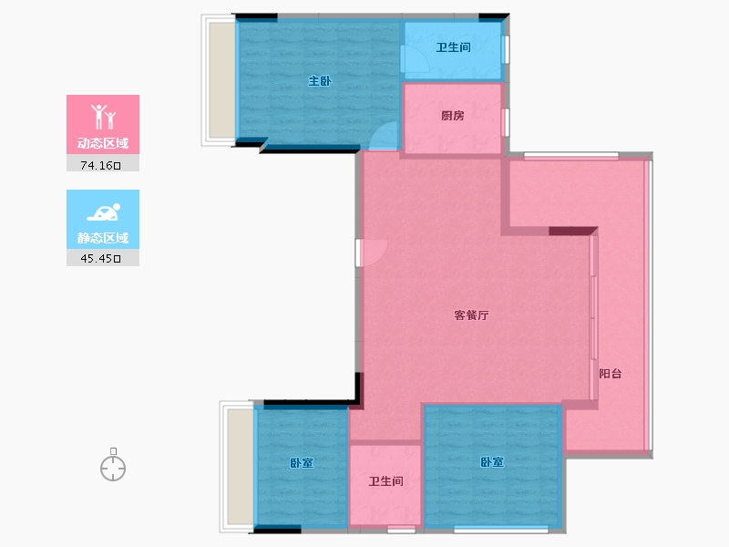 重庆-重庆市-清风上院-108.72-户型库-动静分区