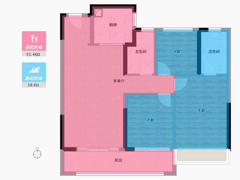 浙江省-温州市-金地商置碧桂园玉苍峯汇-82.49-户型库-动静分区