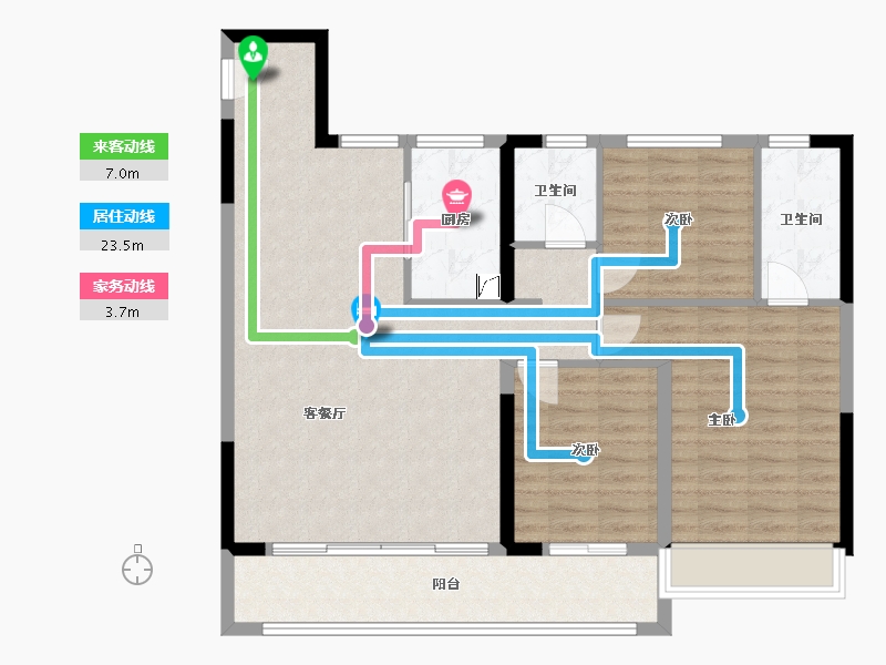 浙江省-温州市-金地商置碧桂园玉苍峯汇-101.99-户型库-动静线