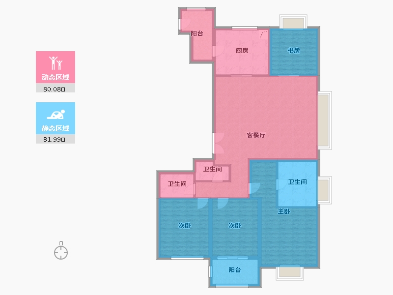 上海-上海市-新湖青蓝国际二期-146.89-户型库-动静分区