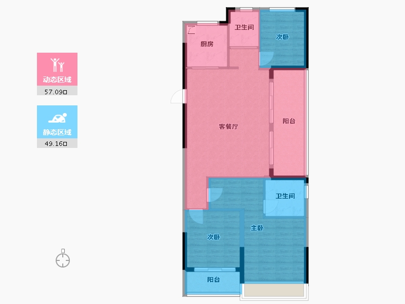 浙江省-温州市-华润置地悦未来-96.00-户型库-动静分区