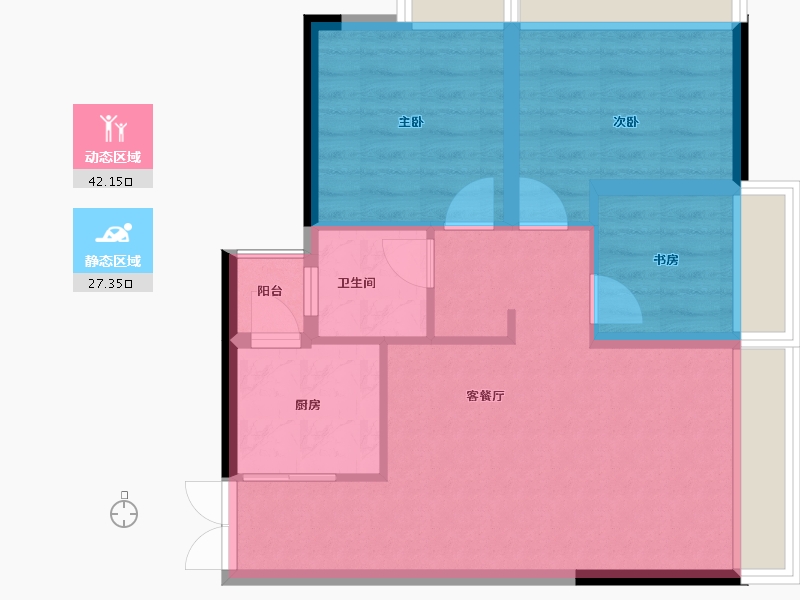 四川省-泸州市-玖臣壹品-62.16-户型库-动静分区