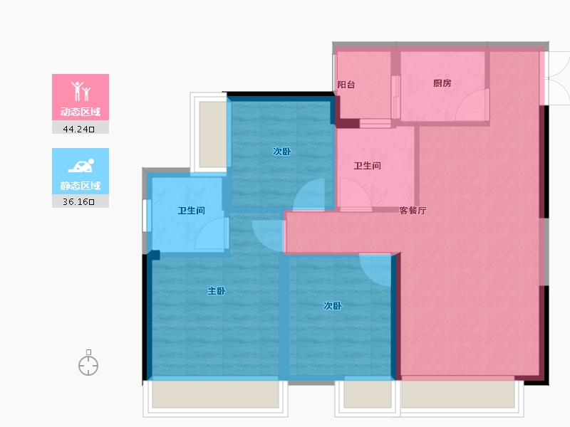 四川省-泸州市-玖臣壹品-72.00-户型库-动静分区