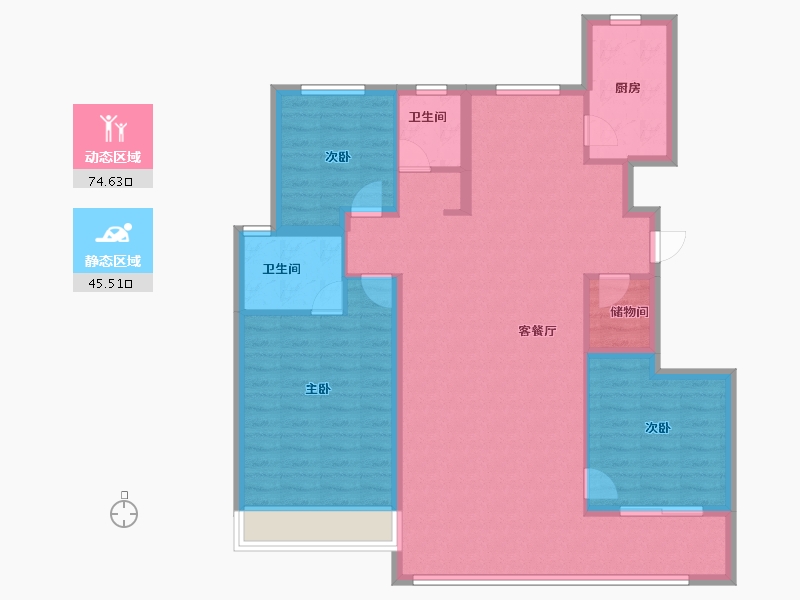 山东省-济南市-越秀麓端府-109.00-户型库-动静分区