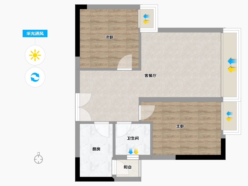 四川省-泸州市-玖臣壹品-55.99-户型库-采光通风