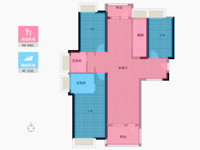 湖北省-武汉市-红桥城尚都-100.00-户型库-动静分区