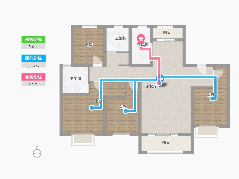 陕西省-咸阳市-天酬四季花园三期-117.60-户型库-动静线