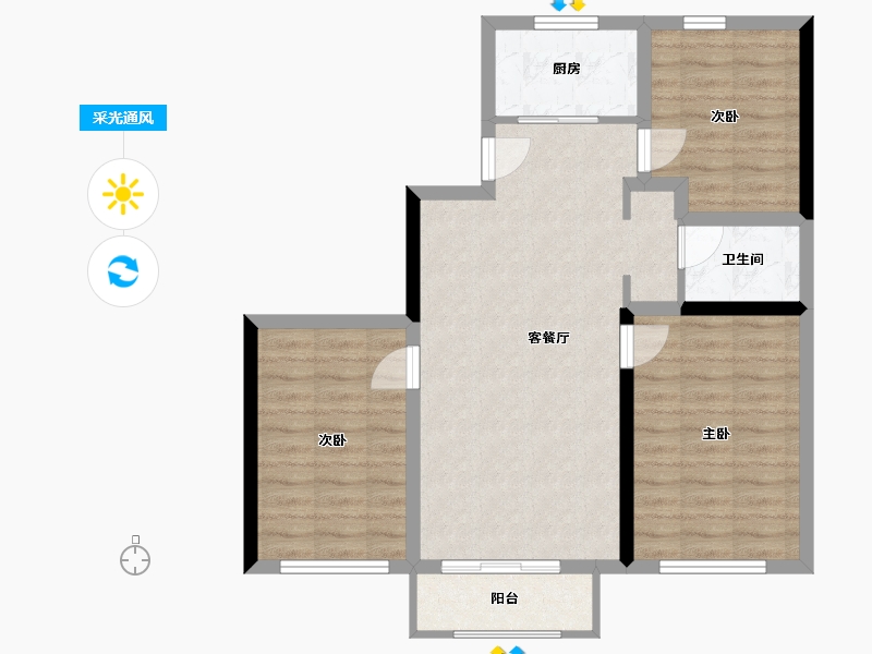 内蒙古自治区-呼和浩特市-慧谷上品二期-78.08-户型库-采光通风