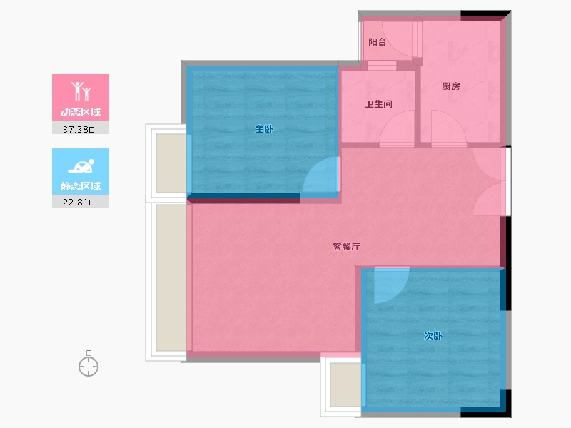 四川省-泸州市-玖臣壹品-54.00-户型库-动静分区