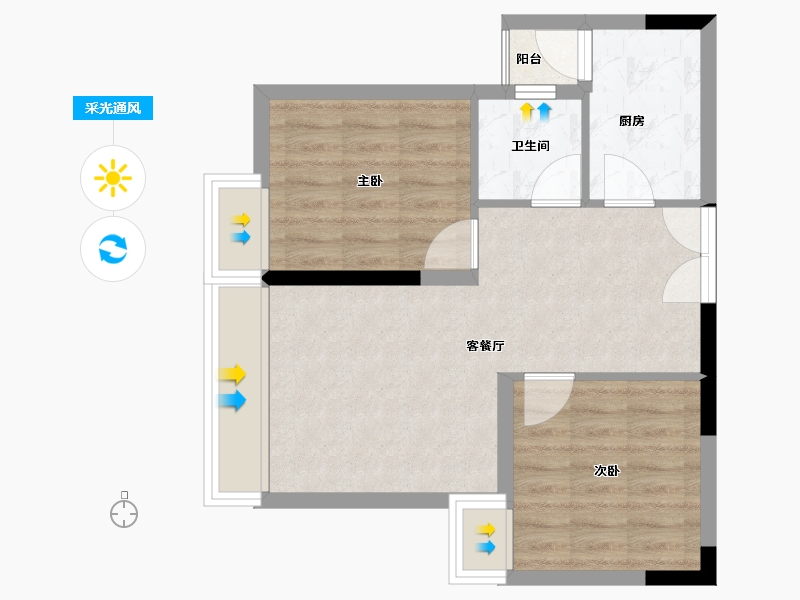 四川省-泸州市-玖臣壹品-54.00-户型库-采光通风