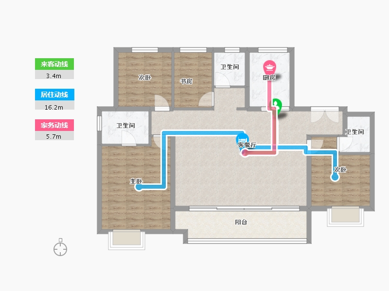 陕西省-咸阳市-天地源和樾溪谷-113.99-户型库-动静线