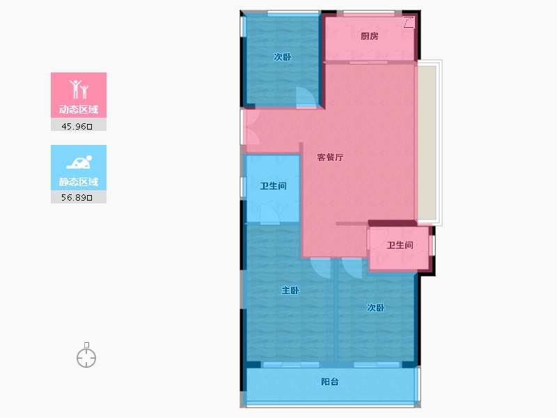 浙江省-温州市-新宏地大诚万象风华-92.82-户型库-动静分区