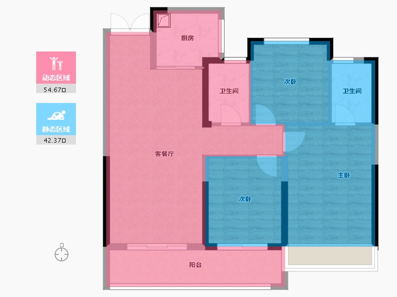 浙江省-温州市-新宏地大诚万象风华-87.20-户型库-动静分区