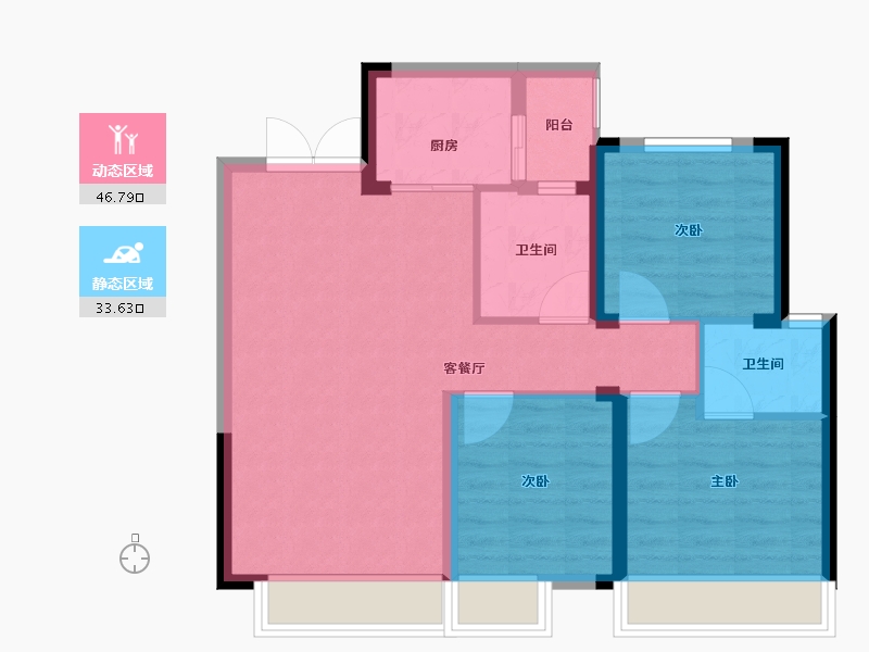 四川省-泸州市-玖臣壹品-72.00-户型库-动静分区