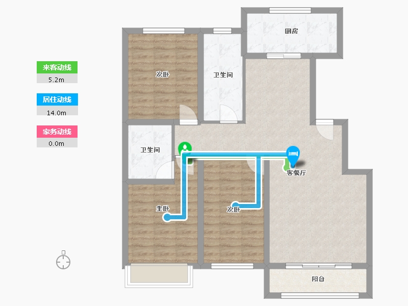 内蒙古自治区-呼和浩特市-百万小镇二期-97.02-户型库-动静线