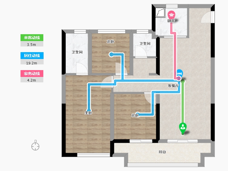 陕西省-咸阳市-珑樾府-80.67-户型库-动静线