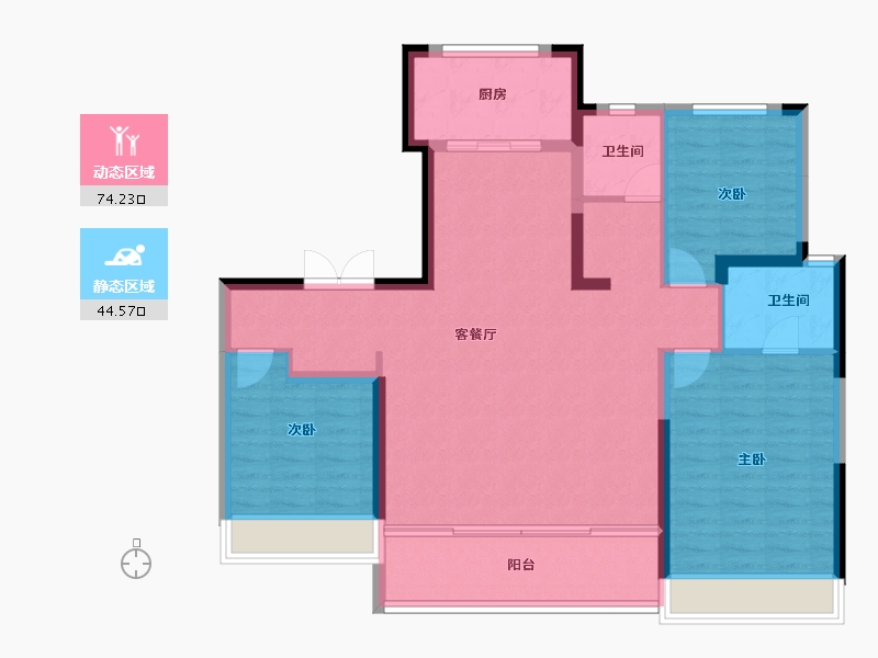 山东省-济南市-中电建国誉府-107.84-户型库-动静分区