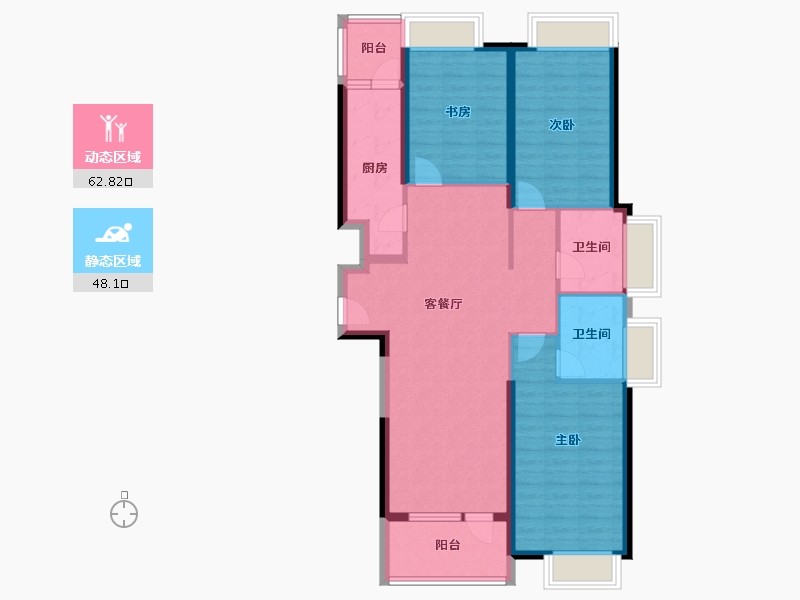 湖北省-武汉市-红桥城尚都-99.20-户型库-动静分区