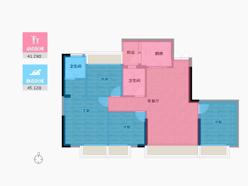 四川省-泸州市-玖臣壹品-77.42-户型库-动静分区