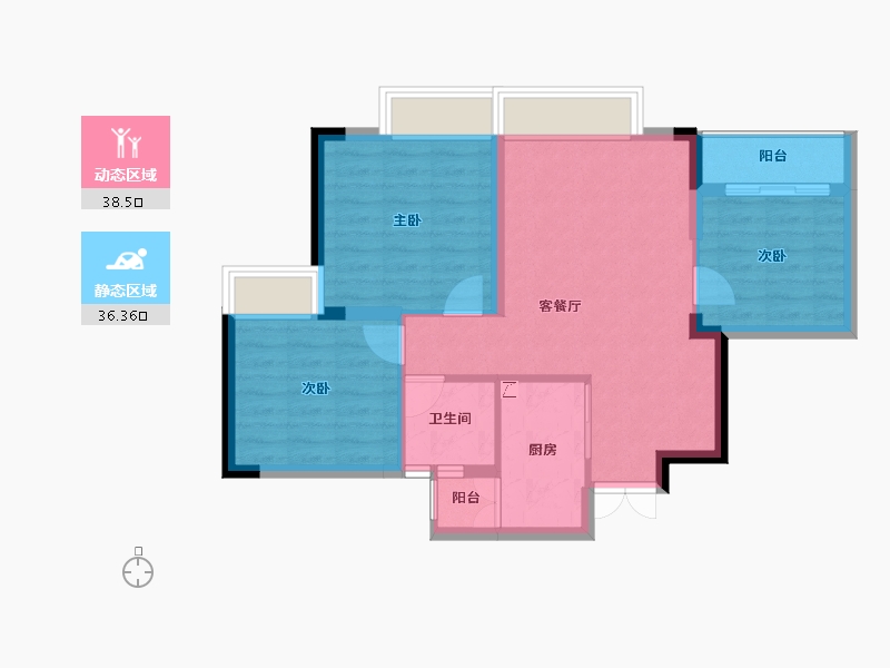 四川省-泸州市-玖臣壹品-66.99-户型库-动静分区