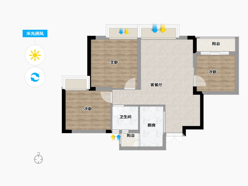 四川省-泸州市-玖臣壹品-70.00-户型库-采光通风