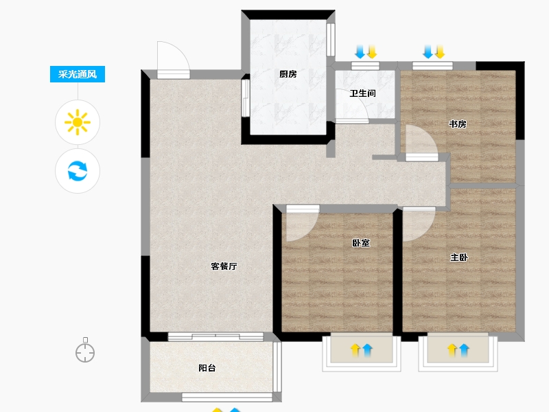 山东省-济南市-融润璟城-78.41-户型库-采光通风