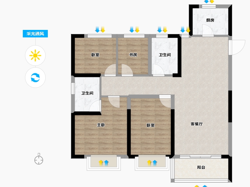 山东省-济南市-融润璟城-92.00-户型库-采光通风