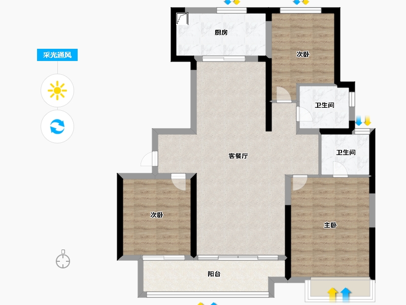 山东省-济南市-中电建国誉府-95.99-户型库-采光通风