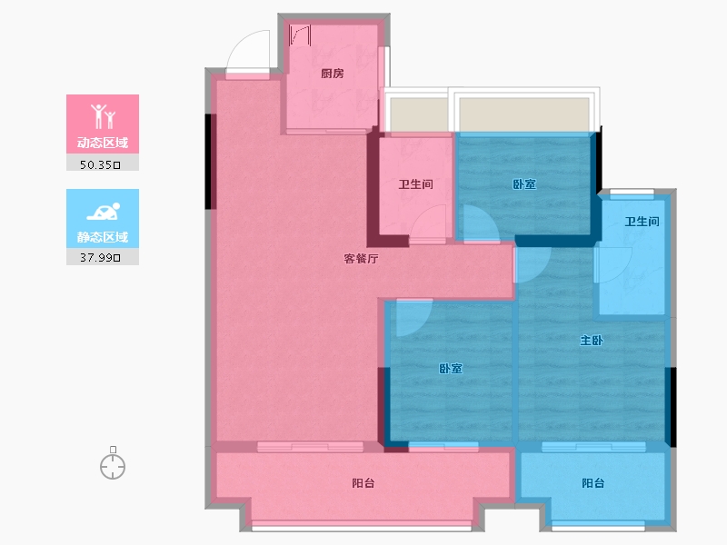 安徽省-淮北市-迦美凯兴府-78.67-户型库-动静分区