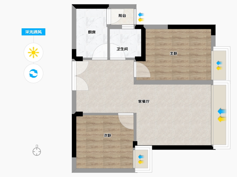 四川省-泸州市-玖臣壹品-56.00-户型库-采光通风