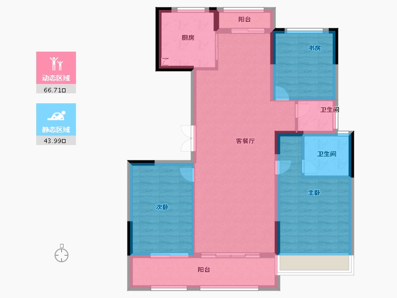 山东省-泰安市-绿城桃李春风-99.83-户型库-动静分区