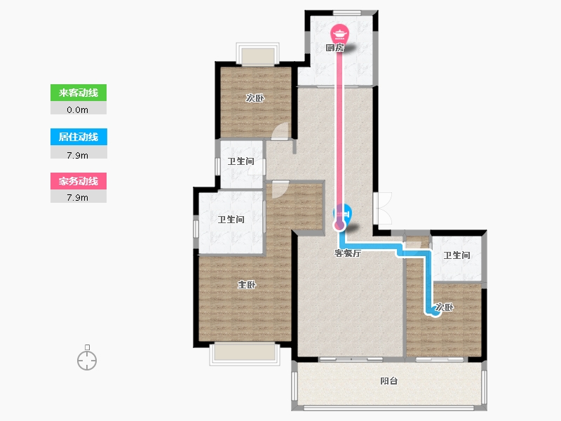 湖北省-武汉市-宸嘉100-144.00-户型库-动静线