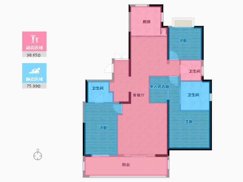 湖北省-武汉市-宸嘉100-160.01-户型库-动静分区