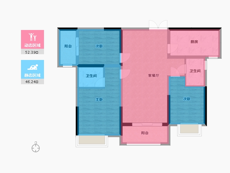 湖南省-郴州市-金色御园-110.00-户型库-动静分区