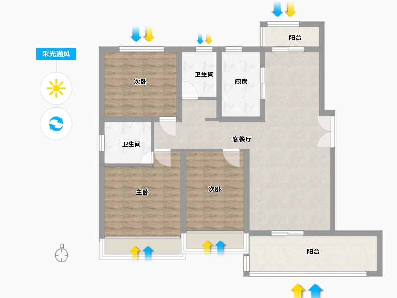 江苏省-泰州市-海姜广场-98.00-户型库-采光通风