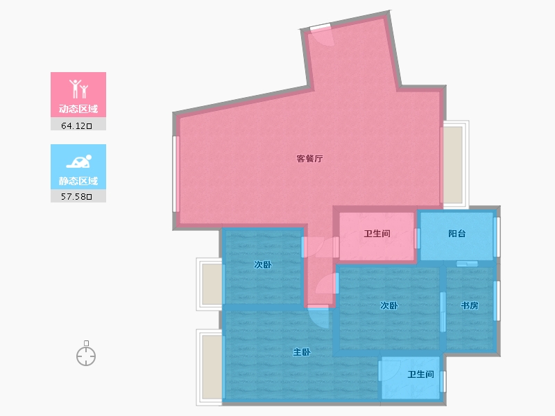 贵州省-贵阳市-新天卫城-138.00-户型库-动静分区