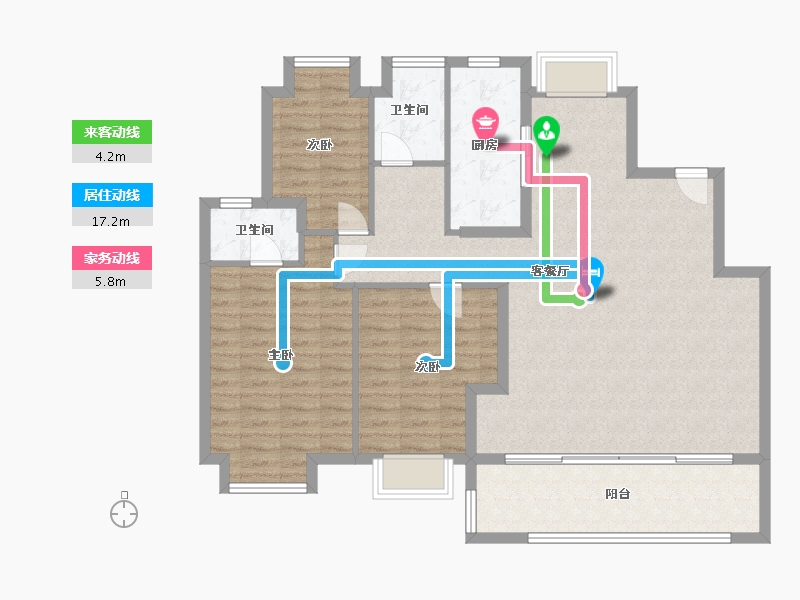 江苏省-南通市-春晓雅苑-115.00-户型库-动静线