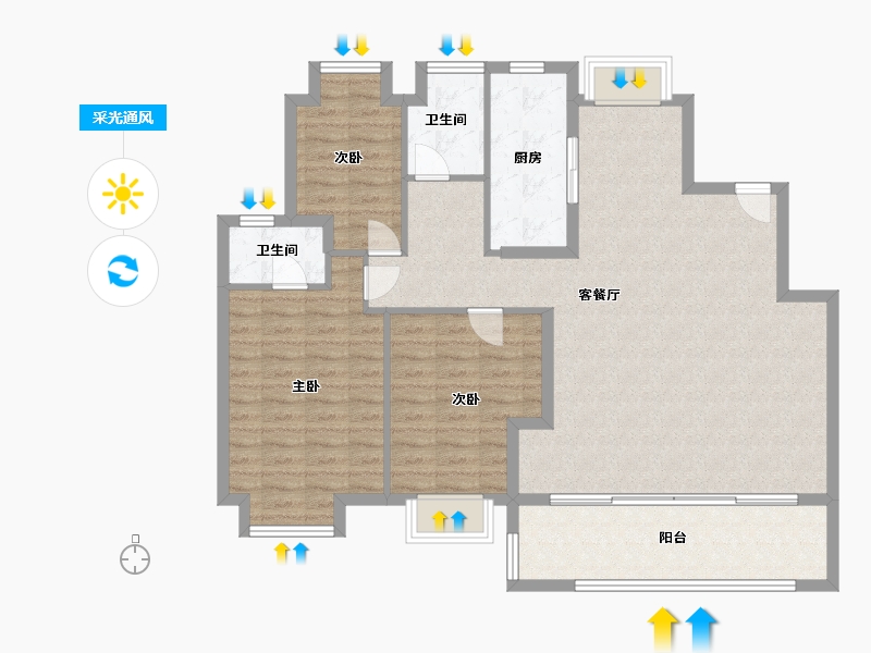 江苏省-南通市-春晓雅苑-115.00-户型库-采光通风