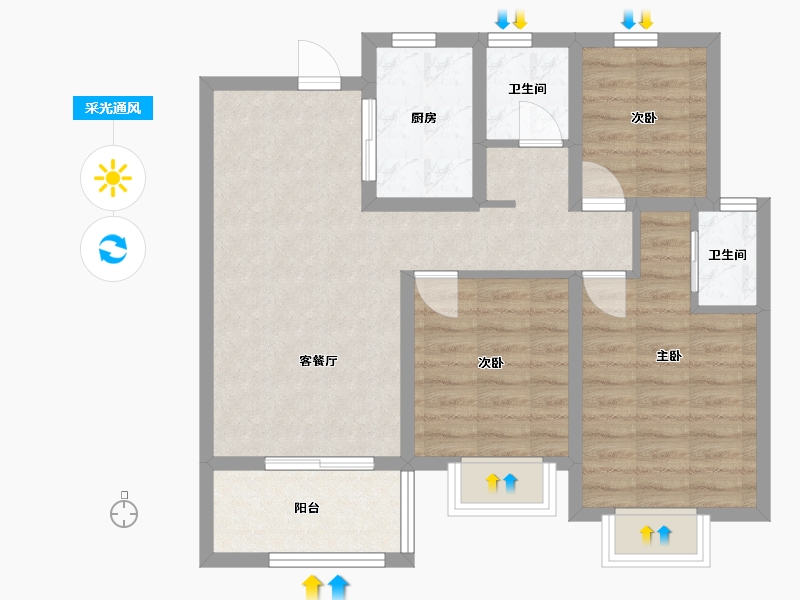 湖北省-武汉市-光明府-120.00-户型库-采光通风