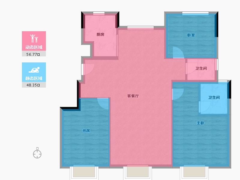 山东省-东营市-汇华学府大院-96.00-户型库-动静分区