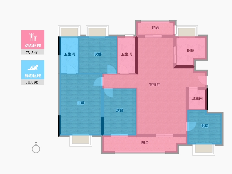 广东省-东莞市-华侨城云瑞府-119.29-户型库-动静分区